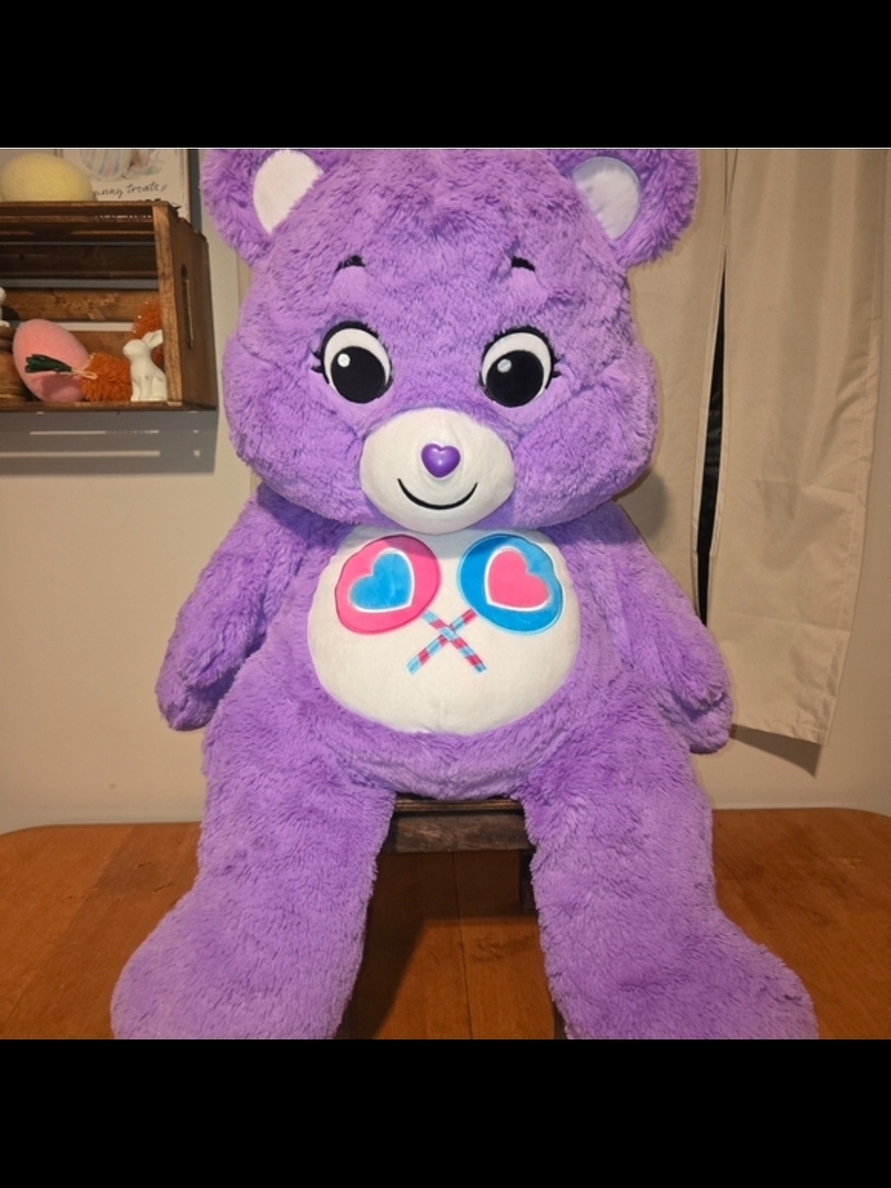 Care Bears Purple Heart Belly Plush - Extra-Large Stuffed Bear 36 Inches